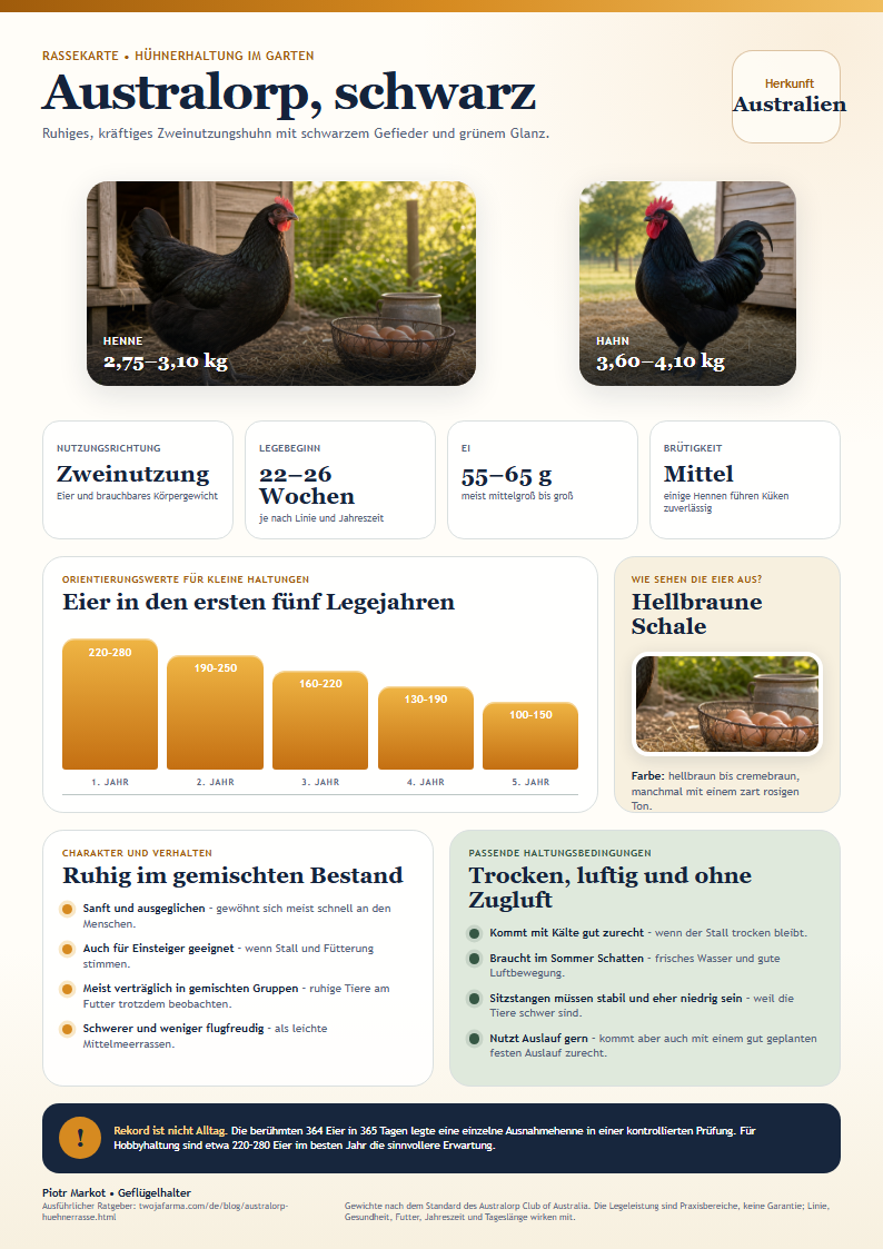 Australorp-Rassekarte zum Ausdrucken