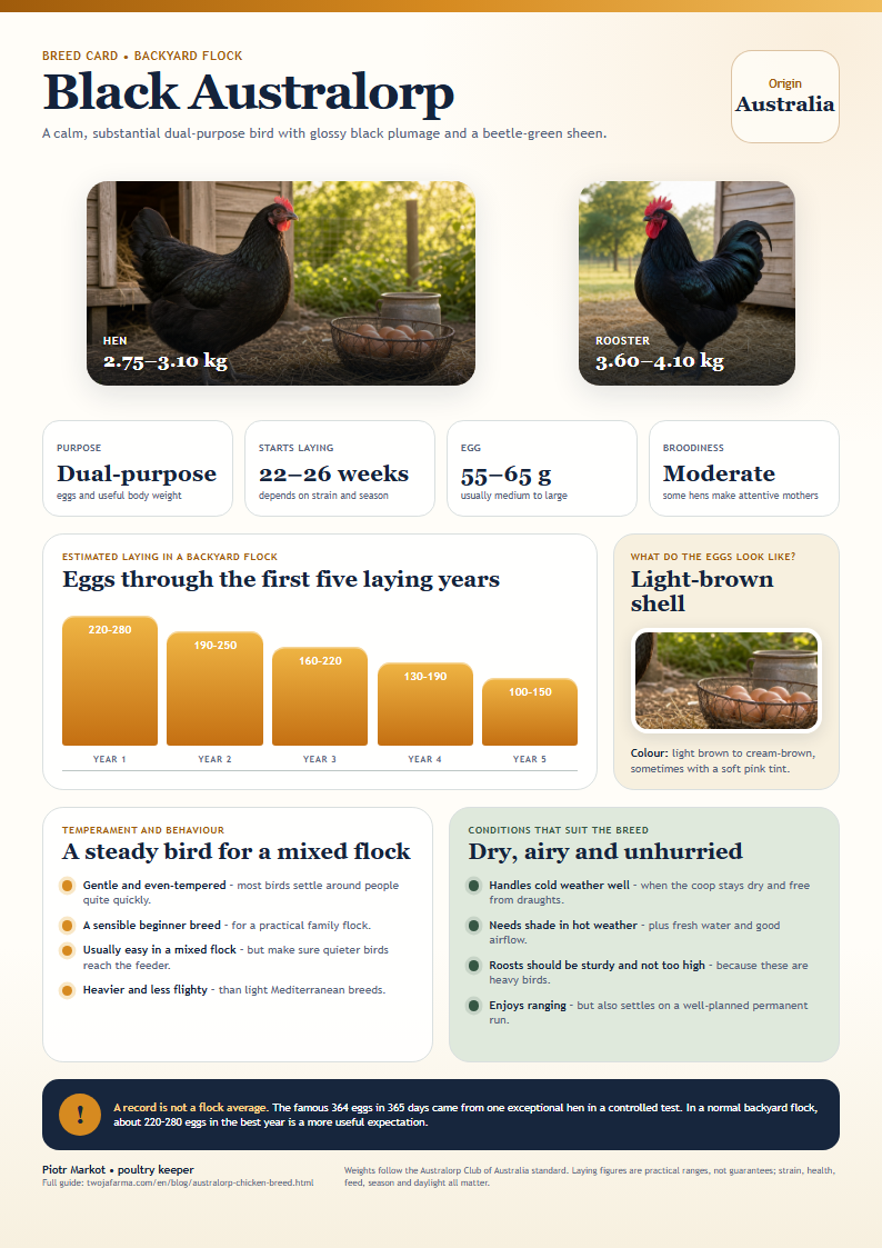 Printable Black Australorp breed card