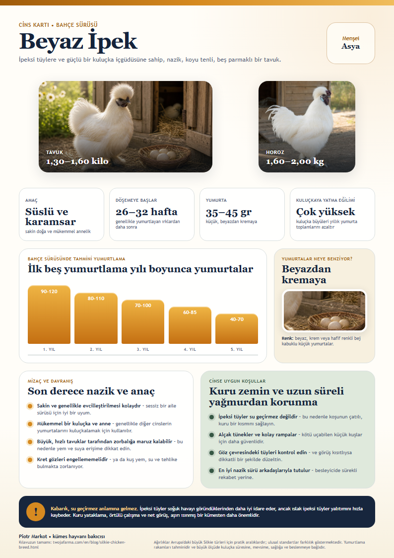 Türkçe yazdırılabilir Silkie ırk kartı